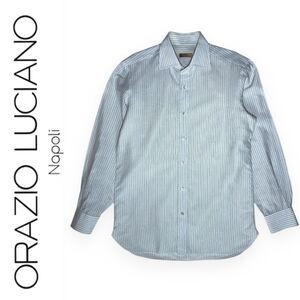 Orazio Luciano Luxury Linen Shirt, Slim Sz M 15,5 / 39 La Vera ed. Made in Italy